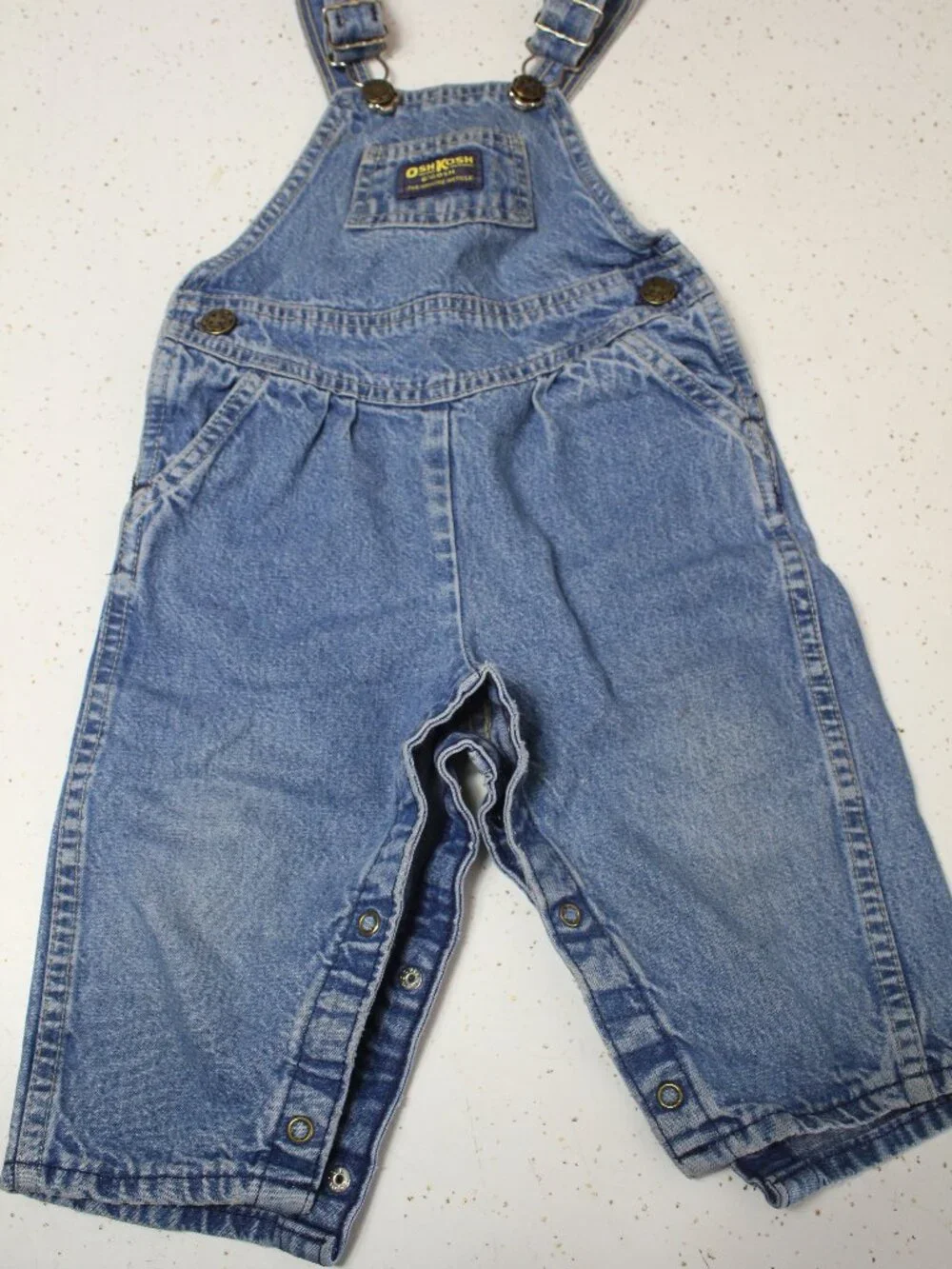 Vintage Oshkosh B'Gosh Size- 24 months Jeans Overalls/w Button snaps opening